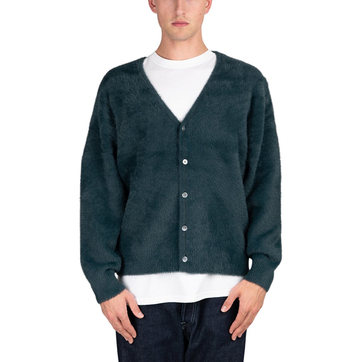 Stüssy Shaggy Cardigan (Dunkelgrün)  - Allike Store
