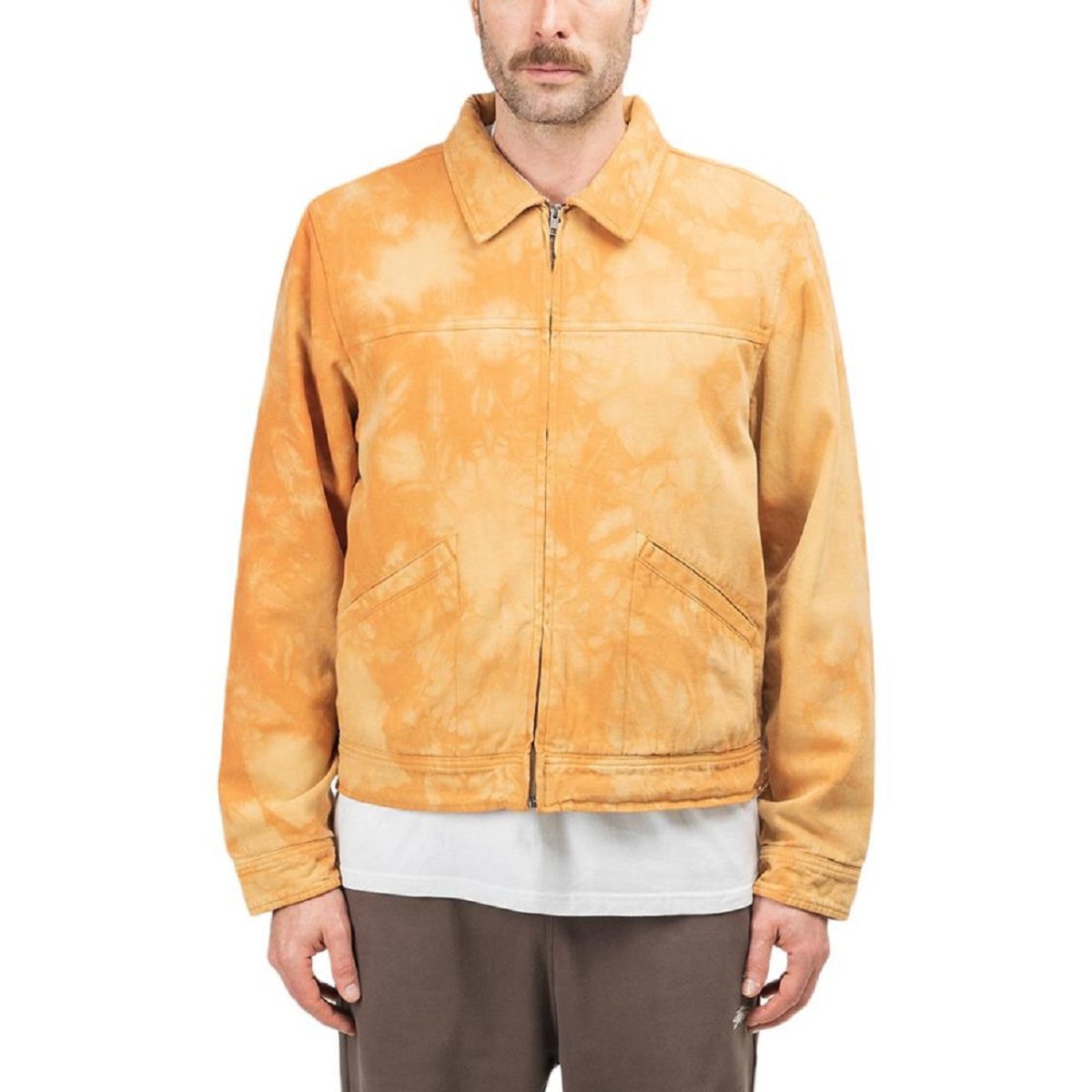 Stüssy Shearling Dyed Trucker Jacket (Orange / Braun)  - Allike Store
