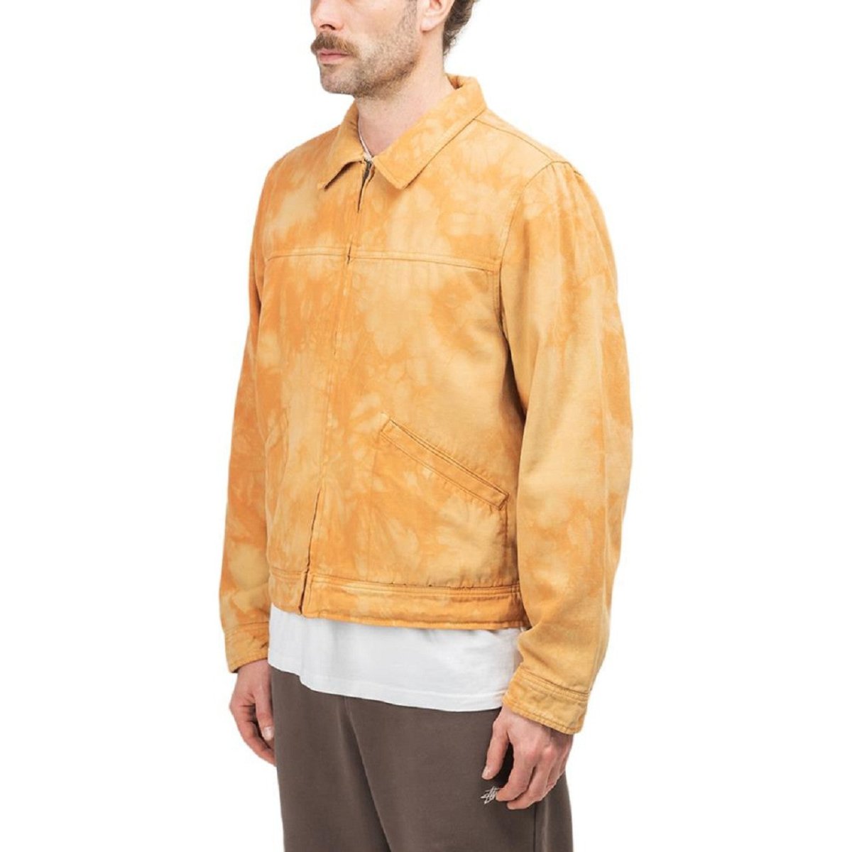 Stüssy Shearling Dyed Trucker Jacket (Orange / Braun)  - Allike Store