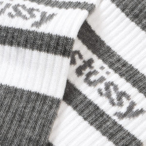 Stüssy Sport Crew Socks (Grau / Weiß)  - Allike Store