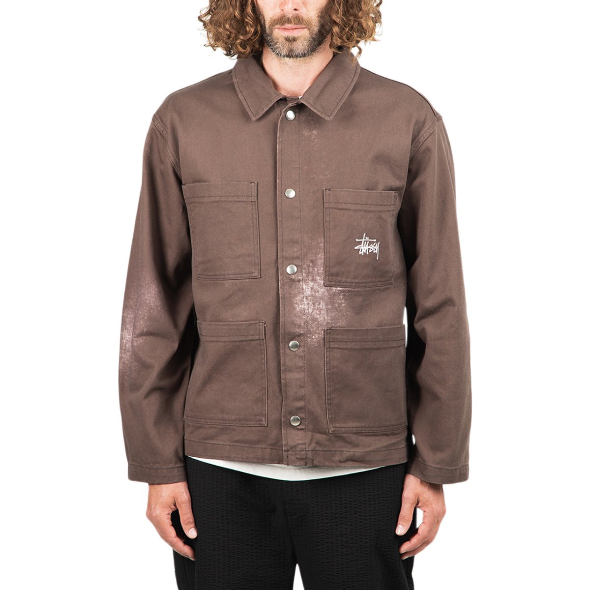 Stussy spotted discount bleach chore jacket