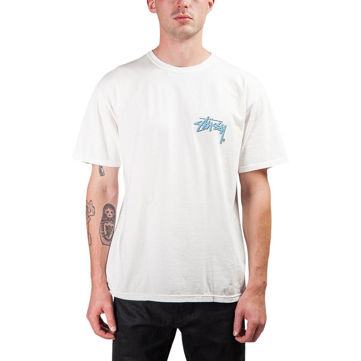 Stüssy Stock C. Pig Dyed Tee (Weiß)  - Allike Store