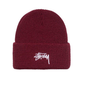 Stüssy Stock FA18 Cuff Beanie (Burgundy)  - Allike Store