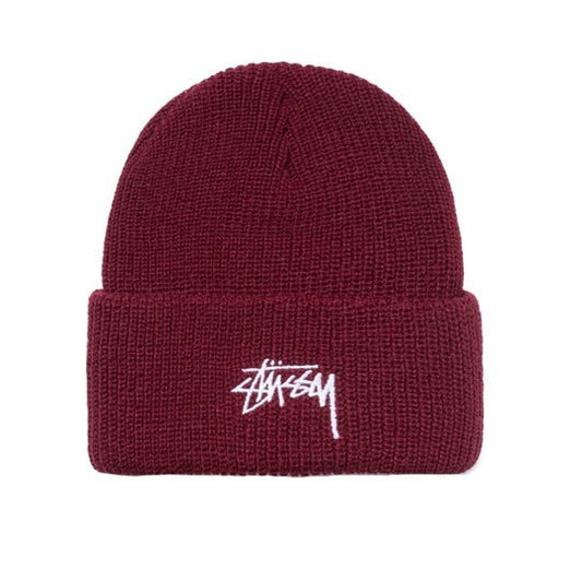 Stüssy Stock FA18 Cuff Beanie (Burgundy)  - Allike Store
