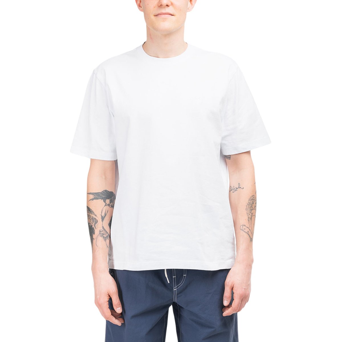 Stüssy Stock Logo Crew T-Shirt (Weiß)  - Allike Store