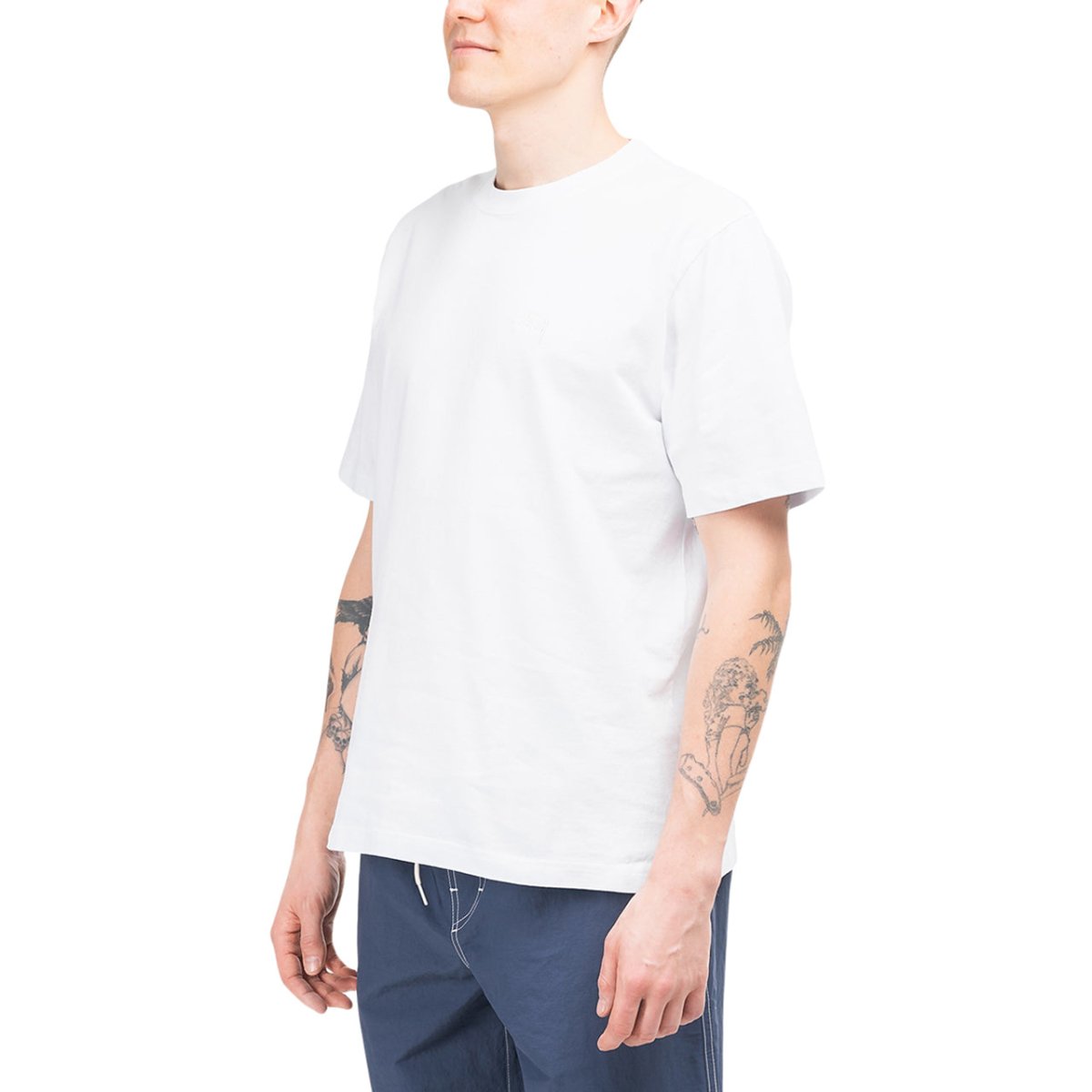Stüssy Stock Logo Crew T-Shirt (Weiß)  - Allike Store