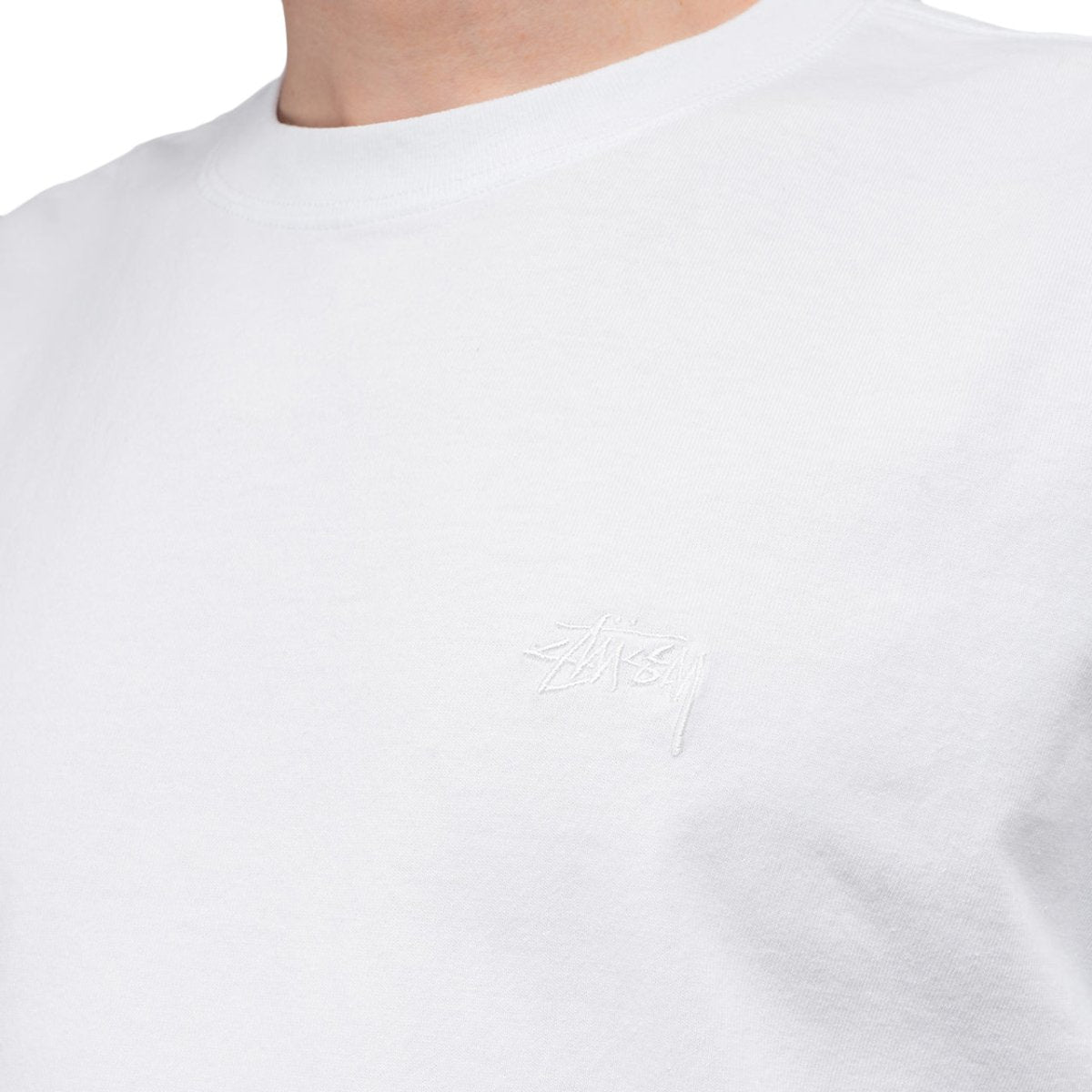 Stüssy Stock Logo Crew T-Shirt (Weiß)  - Allike Store