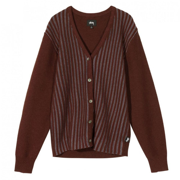 stussy-stripe-cardigan-weinrot