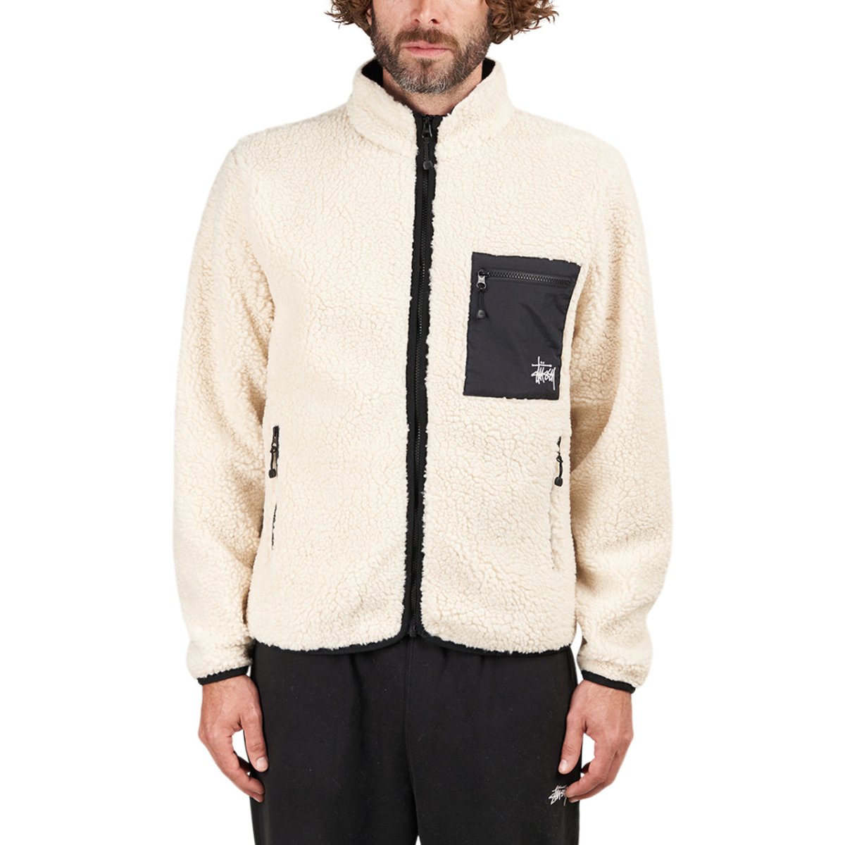 Stüssy Venus Jacquard Sherpa Jacket (Weiß)  - Allike Store