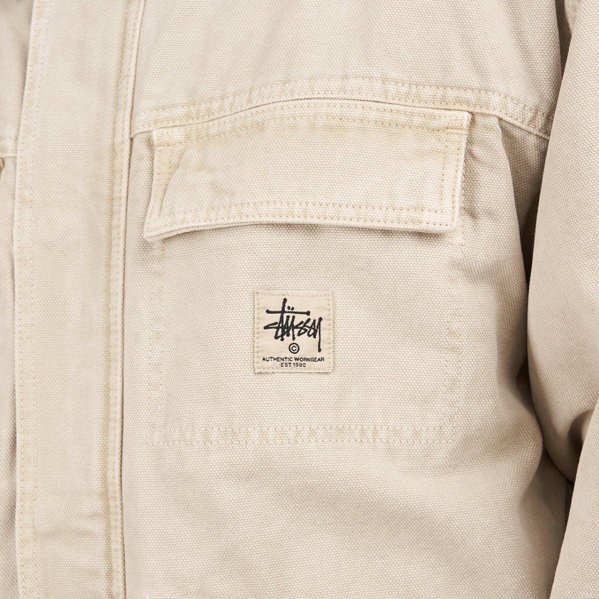 Stüssy Washed Canvas Shop Jacket (Beige)  - Allike Store