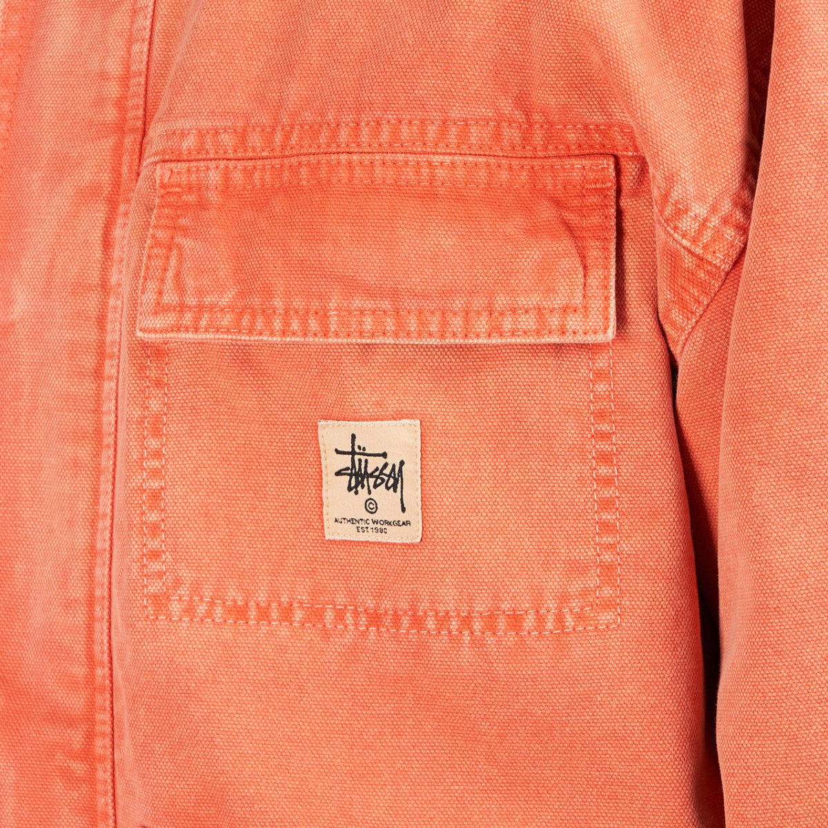 Stüssy Washed Canvas Shop Jacket (Orange)  - Allike Store
