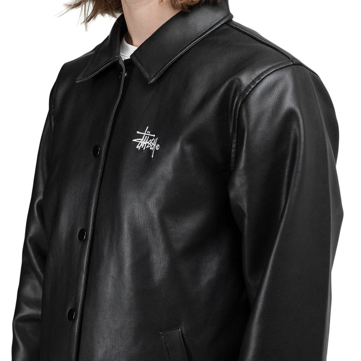 Stussy leather store jacket