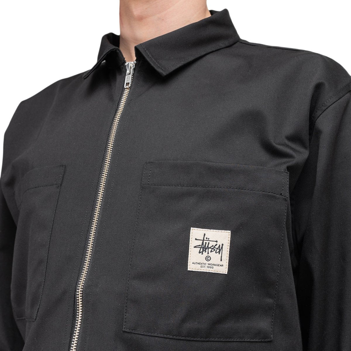 Stüssy Zip Up Work Shirt (Schwarz)  - Allike Store