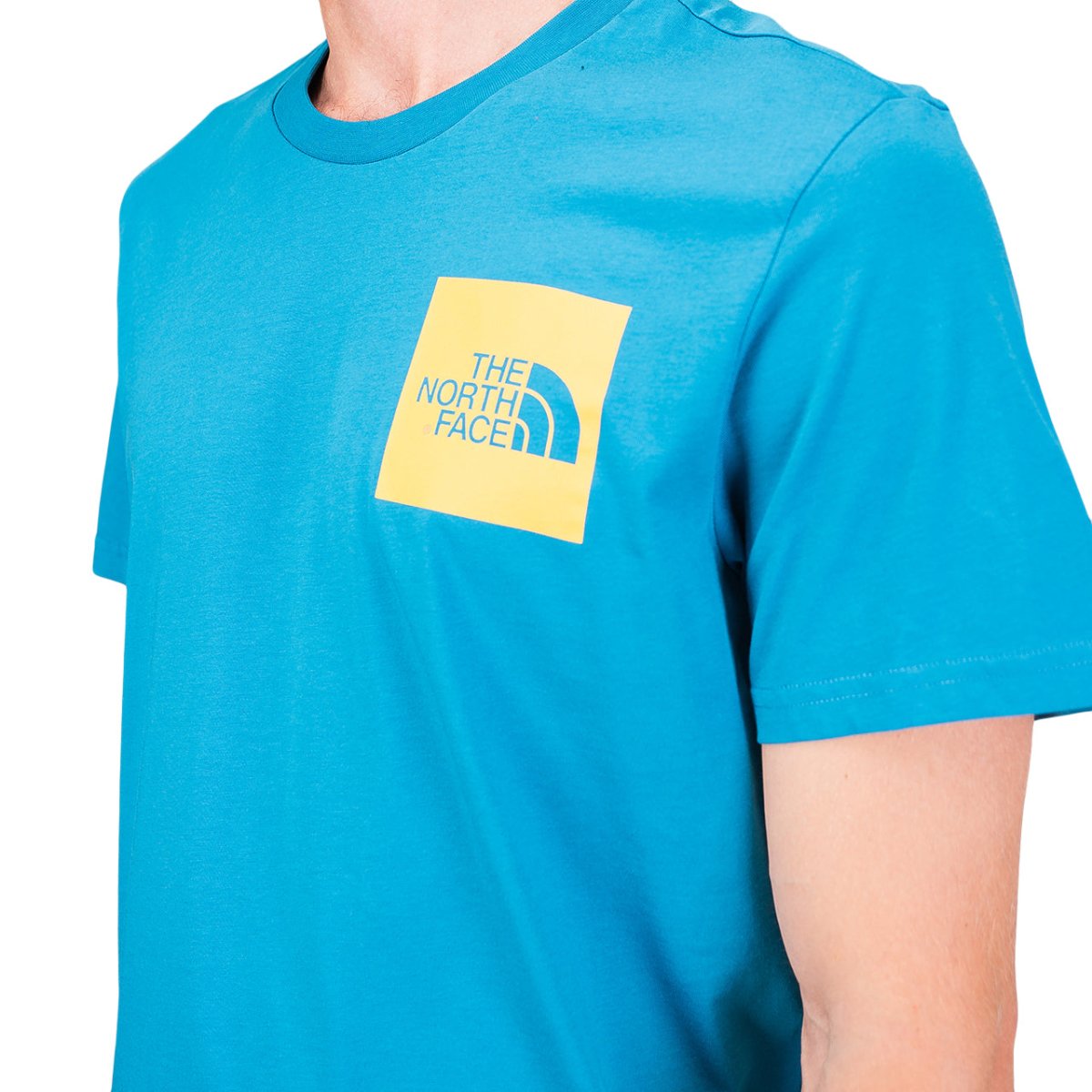 The North Face M SS Fine Tee (Blau / Gelb)  - Allike Store