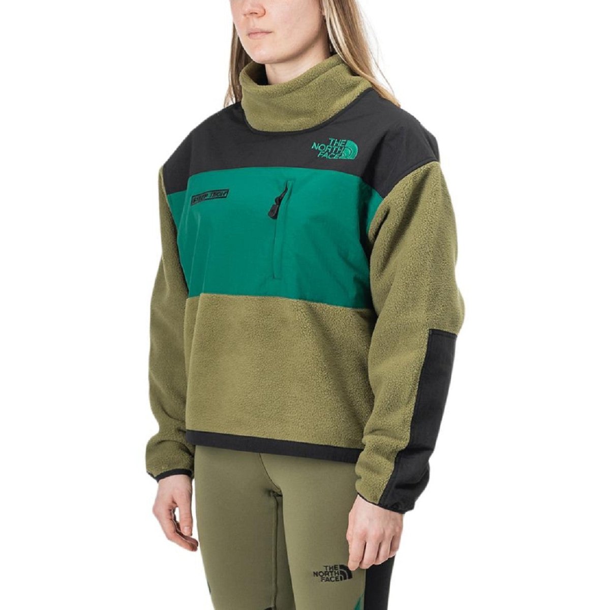The North Face WMNS Steep Tech Fleece Pullover (Khaki / Schwarz)  - Allike Store
