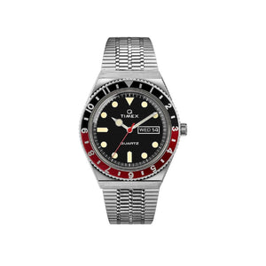 Timex Archive Q Diver Reissue 38mm (Stahl / Schwarz / Rot)  - Allike Store