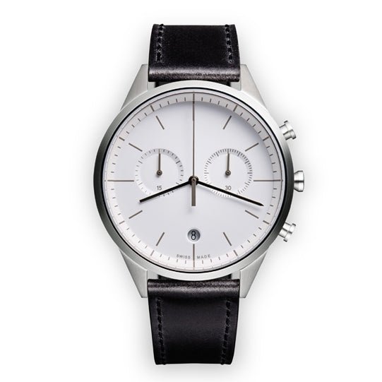 Uniform Wares Women's C39 Chronograph Watch (Polierter Stahl / Schwarzes Nappa)  - Allike Store