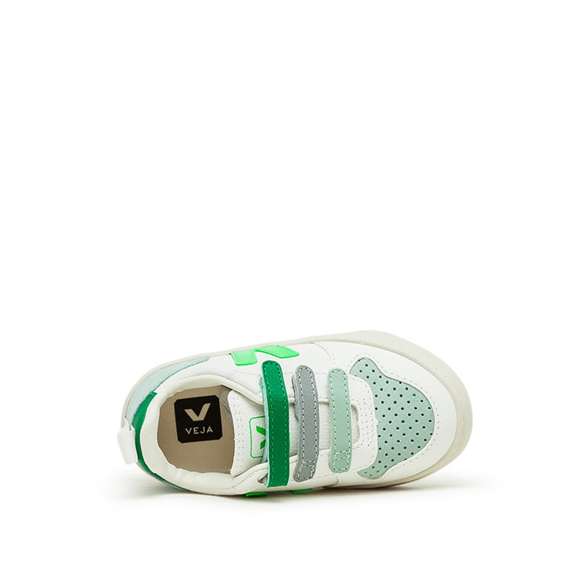 Veja Kids V-10 Velcro Chromefree (Weiß / Grün)  - Allike Store