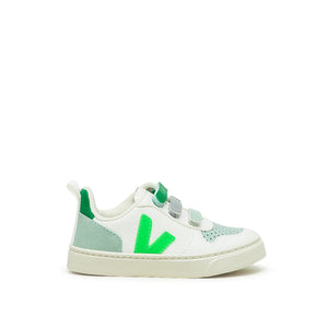 Veja Kids V-10 Velcro Chromefree (Weiß / Grün)  - Allike Store