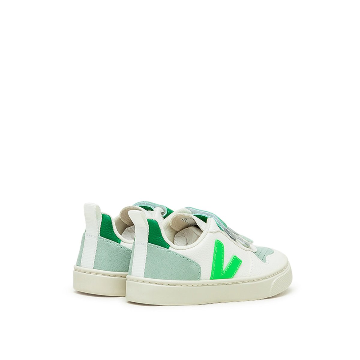 Veja Kids V-10 Velcro Chromefree (Weiß / Grün)  - Allike Store