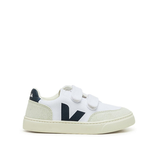 Veja Kids V-12 Velcro Canvas (Weiß / Navy)  - Allike Store