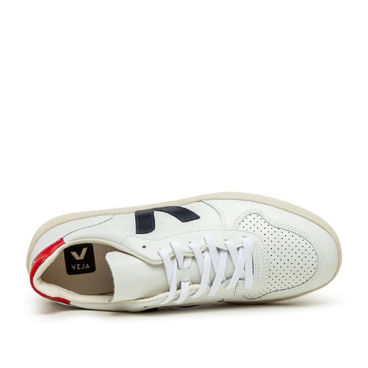 Veja V-10 Leather (Weiß / Schwarz / Rot)  - Allike Store