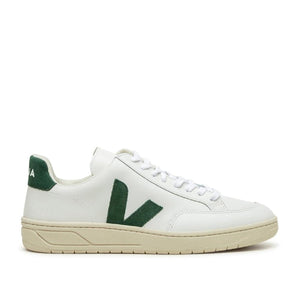 Veja V-12 Leather (Weiß / Grün)  - Allike Store