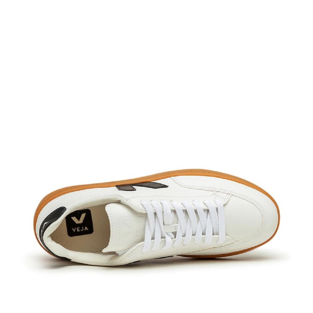 Veja WMNS V-12 Chromefree Leather (Weiß / Schwarz / Gum)  - Allike Store