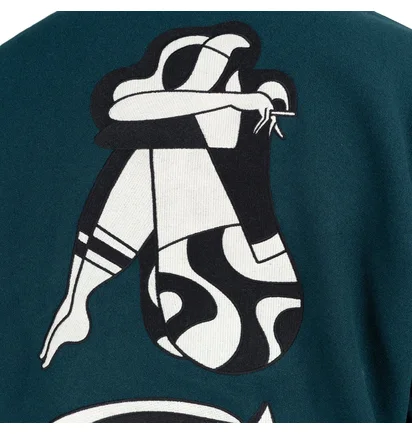 Parra Cloudy Star Varsity Jacket (Grün / Schwarz)