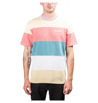 Aimé Leon Dore Striped Ribbed Collar Tee (Creme)