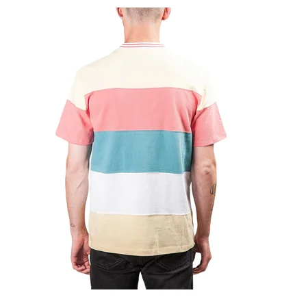 Aimé Leon Dore Striped Ribbed Collar Tee (Creme)