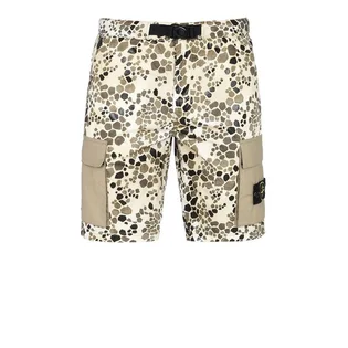 Stone Island Alligator Camo Cotton - Nylon Shorts (Beige)