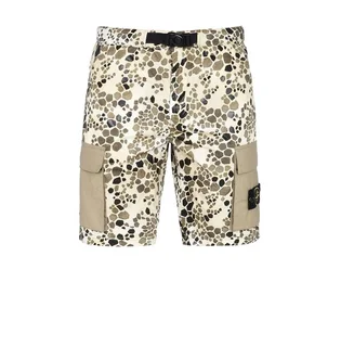 Stone Island Alligator Camo Cotton - Nylon Shorts (Beige)