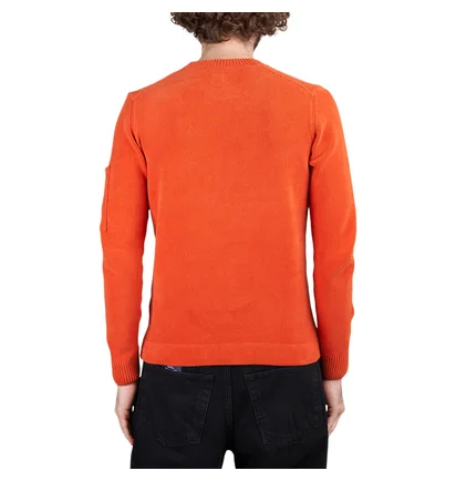 C.P. Company Chenille Cotton Crew Neck Knit (Orange)