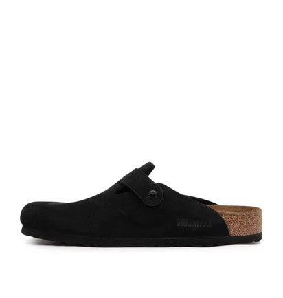 Birkenstock Boston Soft Footbed Suede Leather (Schwarz)