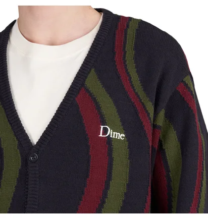 Dime Lightwave Knit Cardigan (Schwarz / Grün / Rot)