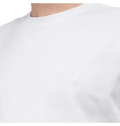 Stüssy Stock Logo Crew T-Shirt (Weiß)