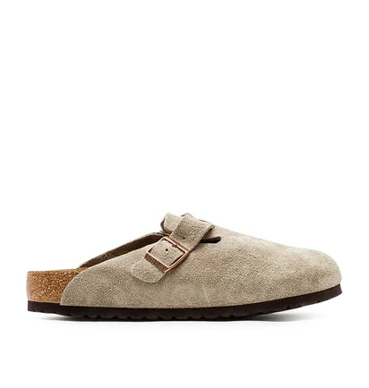 Birkenstock Boston Soft Footbed Suede Leather (Taupe)