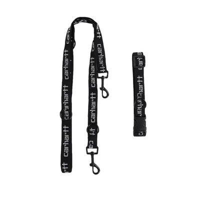 Carhartt WIP Script Dog Leash & Collar (Schwarz)