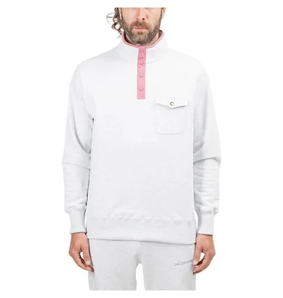 Aimé Leon Dore Half Button Sweatshirt (Hellgrau)
