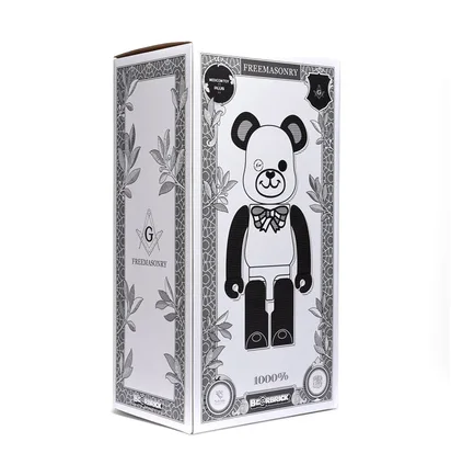 Medicom 1000% Freemasonry x Fragment Design Be@rbrick Toy (Weiß / Schwarz)