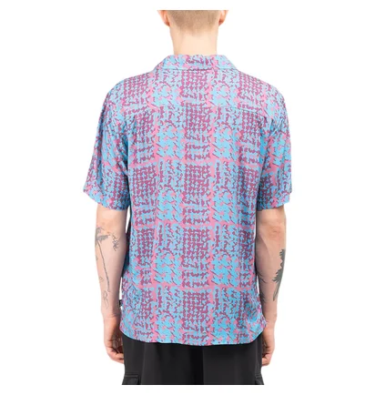 Stüssy Hand Drawn Houndstooth Shirt (Blau / Rot)