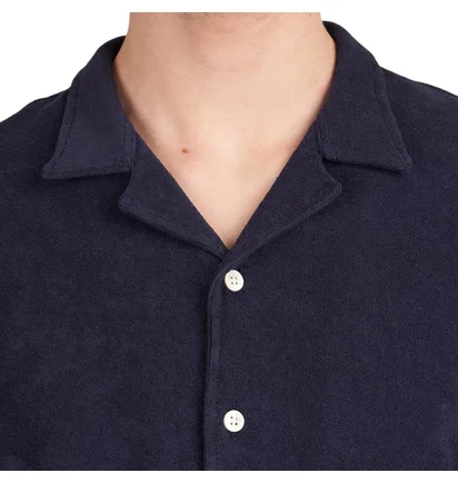 Edmmond Studios Terry Short Sleeve Shirt (Navy)