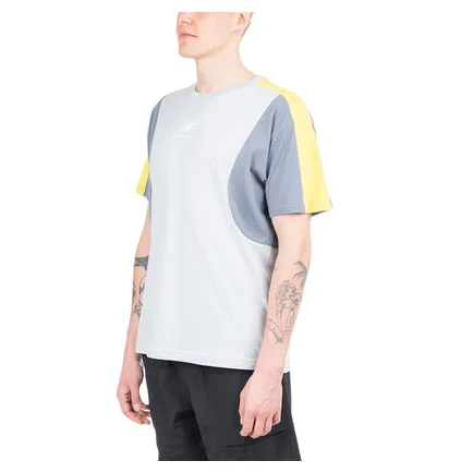 New Balance Athletics Color Block T-Shirt (Blau / Gelb)