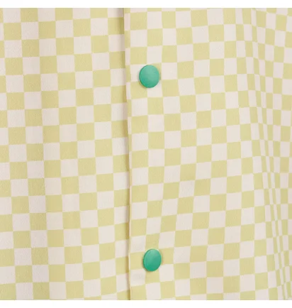 Brain Dead Micro Check Short Sleeve Snap Shirt (Gelb / Weiß / Grün)