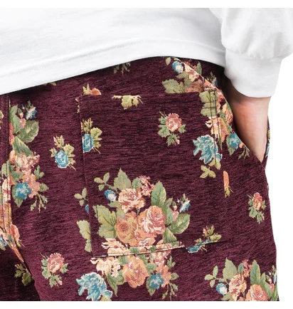 Pleasures Dejavu Floral Shorts (Bordeaux)
