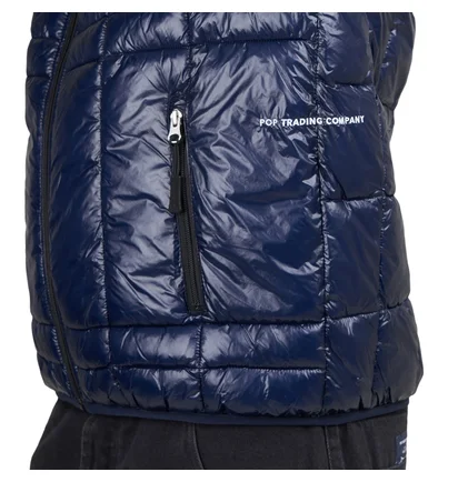 Pop Trading Company Quilted Reversible Puffer Jacket (Navy)