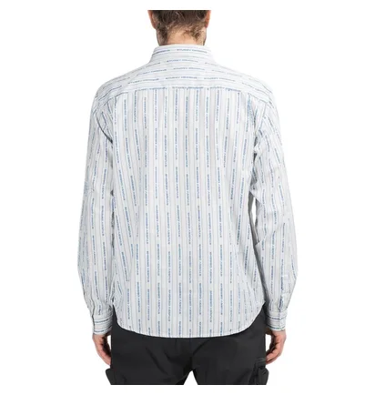Stüssy Jacquard Logo Stripe Shirt (Weiß)
