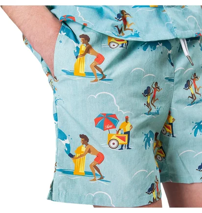 Aimé Leon Dore Block Party Swim Trunks (Blau)