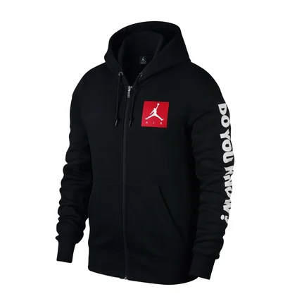 Nike Air Jordan 3 Flight Fleece Full-Zip Hoodie (Schwarz / Rot / Weiß)